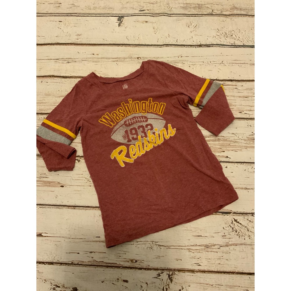 NFL Team Apparel Washington Redskins 3/4 Sleeve Shirt Burgundy Small Kids Retro